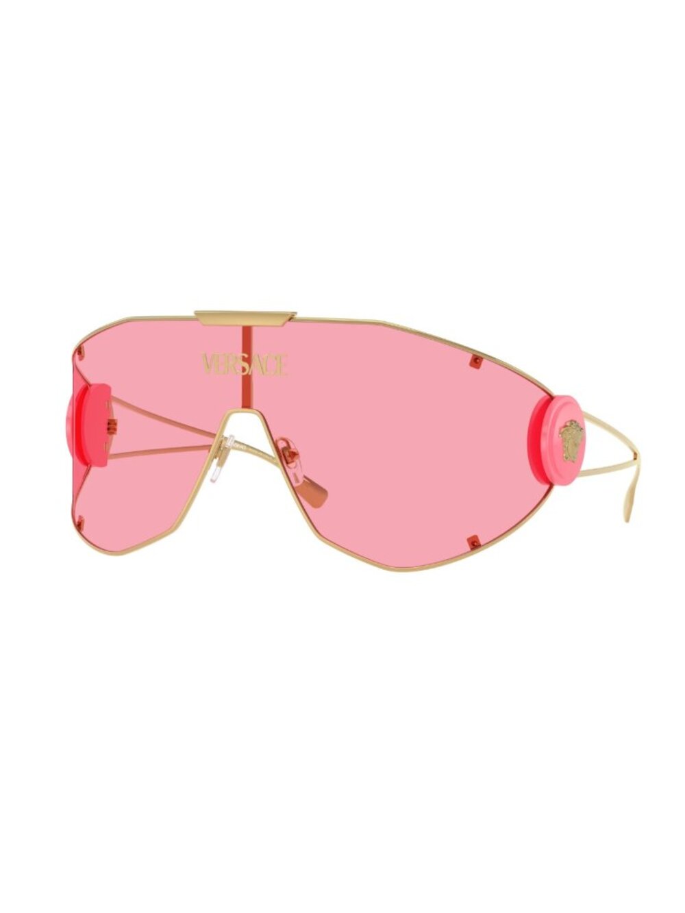 VERSACE VE2268 GEOMETRIC MEDUSA SHIELD Gold Pink 2268 Unisex Mask Sunglasses